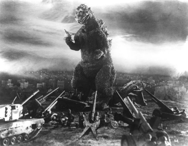 Cena da versão japonesa do filme "Godzilla", de 1954